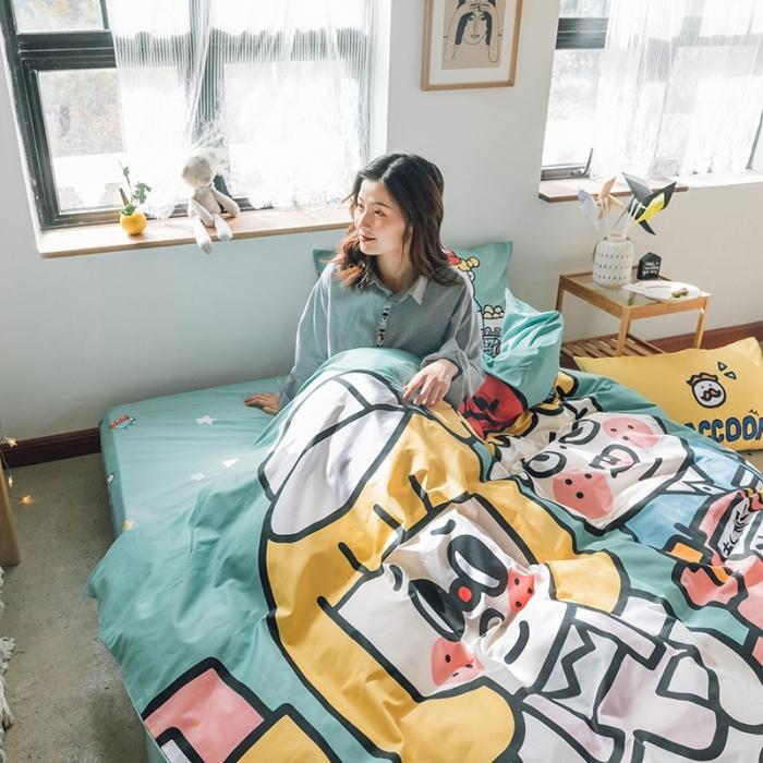 91家纺网 家纺一手货源 找家纺 窝米 2020设计师合作款大版卡通全棉四件套 收银员