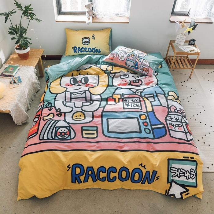 91家纺网 家纺一手货源 找家纺 窝米 2020设计师合作款大版卡通全棉四件套 收银员