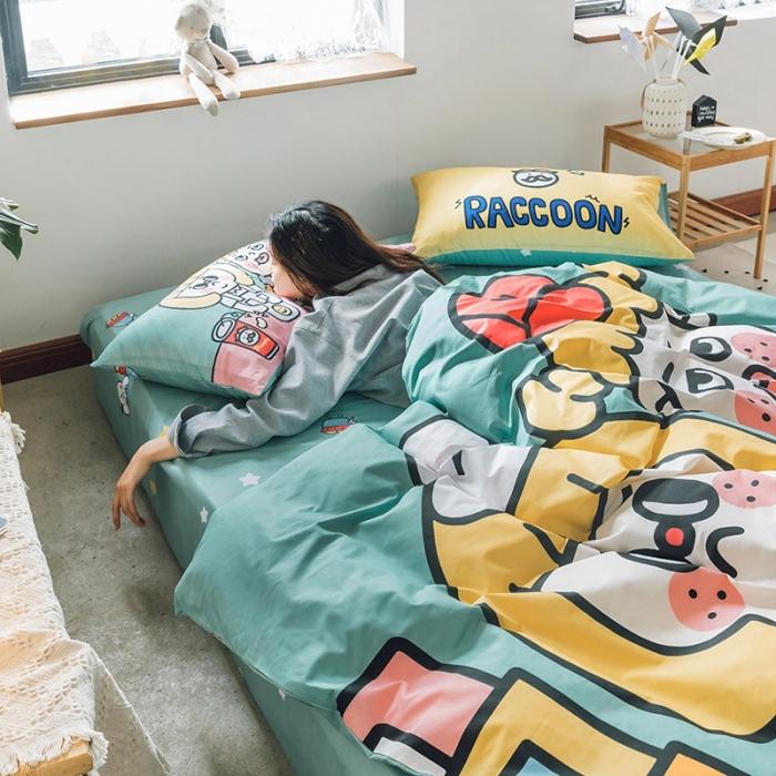 91家纺网 家纺一手货源 找家纺 窝米 2020设计师合作款大版卡通全棉四件套 收银员