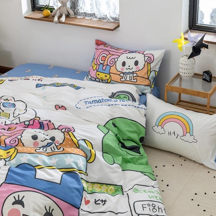 91家纺网 家纺一手货源 找家纺 窝米 2020设计师合作款大版卡通全棉四件套 守护甜心