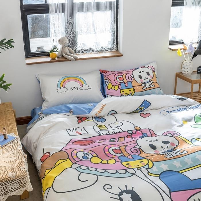 91家纺网 家纺一手货源 找家纺 窝米 2020设计师合作款大版卡通全棉四件套 守护甜心