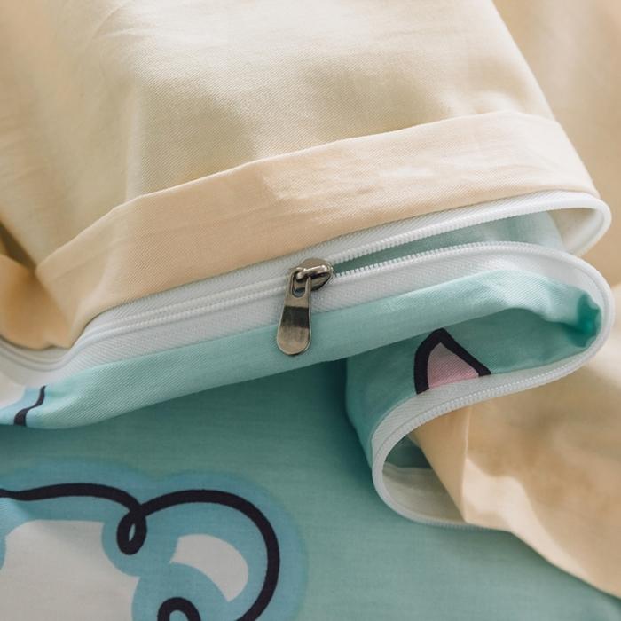 91家纺网 家纺一手货源 找家纺 窝米 2020设计师合作款大版卡通全棉四件套 桃太郎日记