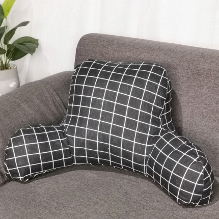 91家纺网 家纺一手货源 找家纺 （总）李帅家居 批发棉麻风格带扶手靠背粗布抱枕多功能腰靠靠垫