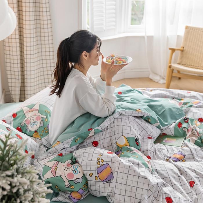 91家纺网 家纺一手货源 找家纺 窝米 2020春夏新品-萌系卡通风系列四件套 可爱老头