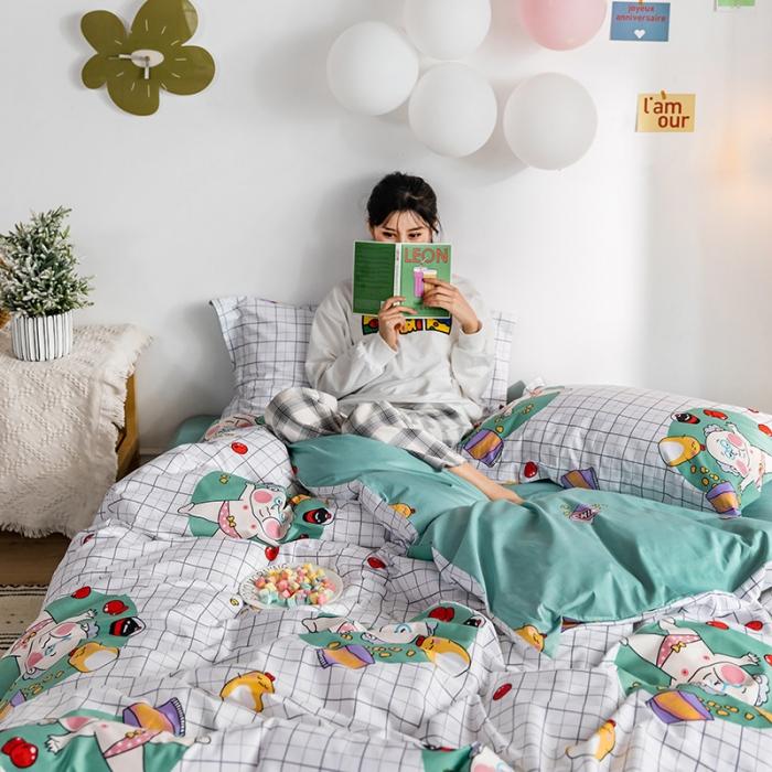 91家纺网 家纺一手货源 找家纺 窝米 2020春夏新品-萌系卡通风系列四件套 可爱老头