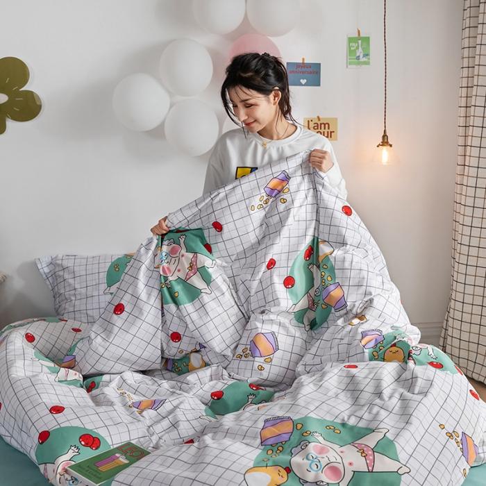 91家纺网 家纺一手货源 找家纺 窝米 2020春夏新品-萌系卡通风系列四件套 可爱老头