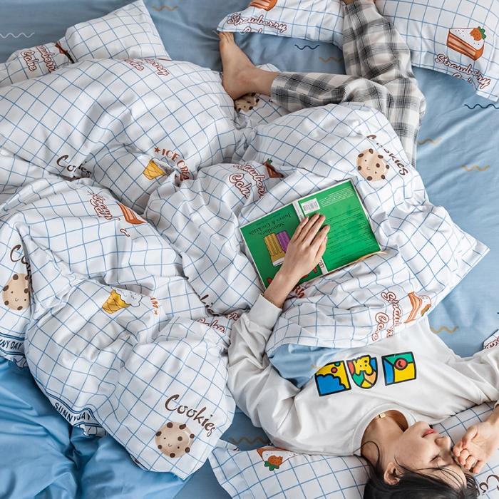 91家纺网 家纺一手货源 找家纺 窝米 2020春夏新品-萌系卡通风系列四件套 糕点派对