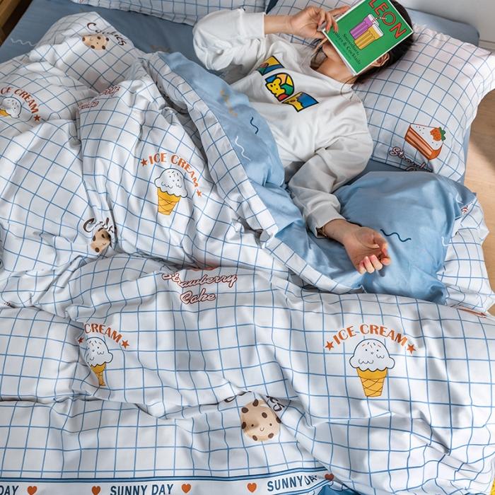 91家纺网 家纺一手货源 找家纺 窝米 2020春夏新品-萌系卡通风系列四件套 糕点派对