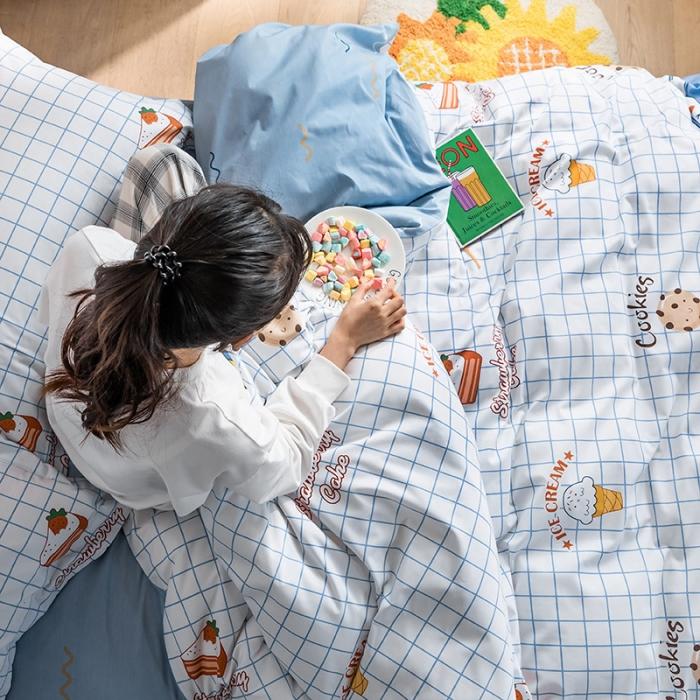 91家纺网 家纺一手货源 找家纺 窝米 2020春夏新品-萌系卡通风系列四件套 糕点派对