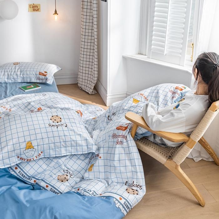 91家纺网 家纺一手货源 找家纺 窝米 2020春夏新品-萌系卡通风系列四件套 糕点派对