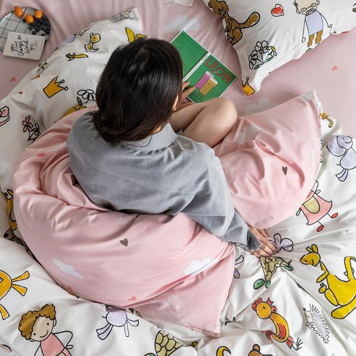 91家纺网 家纺一手货源 找家纺 窝米 2020春夏新品-萌系卡通风系列四件套 乐乐的花园