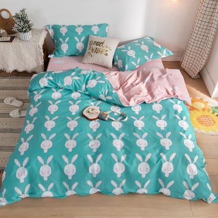 窝米 2020春夏新品-萌系卡通风系列四件套 萌萌兔蓝