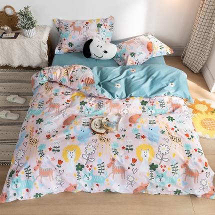 窝米 2020春夏新品-萌系卡通风系列四件套 青青草地