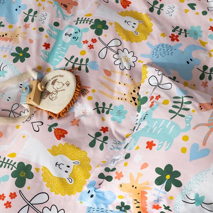 91家纺网 家纺一手货源 找家纺 窝米 2020春夏新品-萌系卡通风系列四件套 青青草地