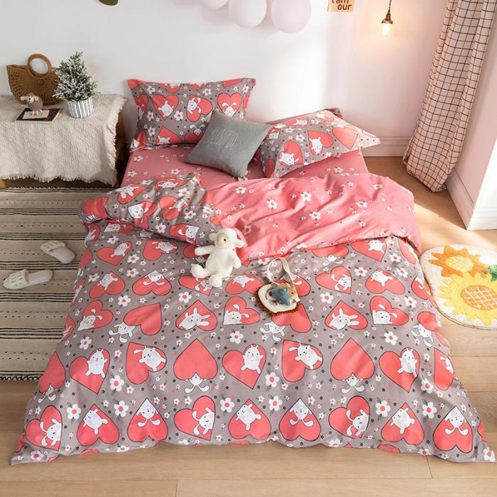 91家纺网 家纺一手货源 找家纺 窝米 2020春夏新品-萌系卡通风系列四件套 兔精灵