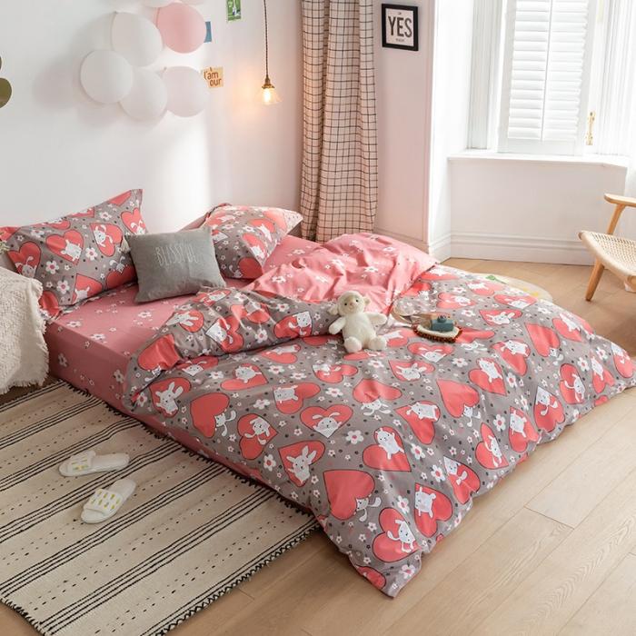 91家纺网 家纺一手货源 找家纺 窝米 2020春夏新品-萌系卡通风系列四件套 兔精灵