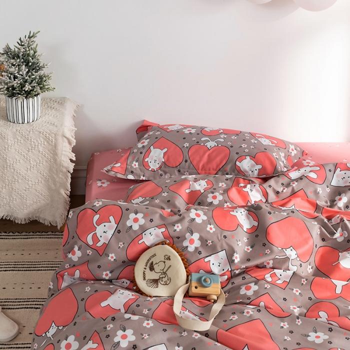 91家纺网 家纺一手货源 找家纺 窝米 2020春夏新品-萌系卡通风系列四件套 兔精灵