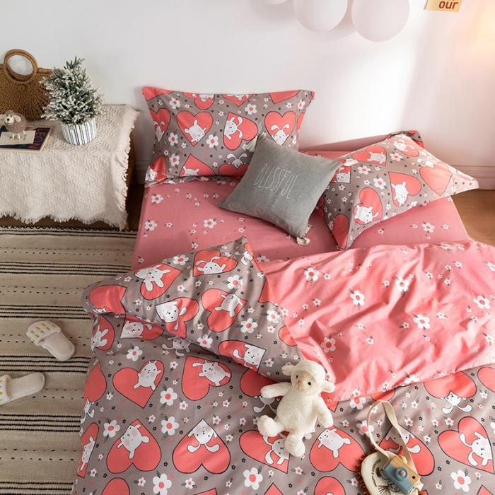 91家纺网 家纺一手货源 找家纺 窝米 2020春夏新品-萌系卡通风系列四件套 兔精灵