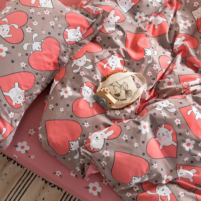 91家纺网 家纺一手货源 找家纺 窝米 2020春夏新品-萌系卡通风系列四件套 兔精灵