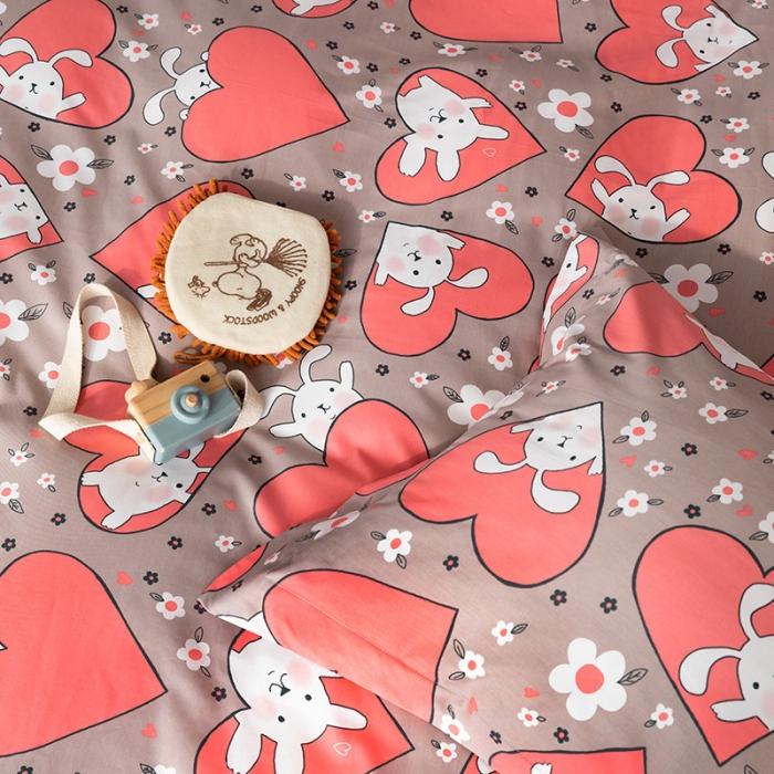 91家纺网 家纺一手货源 找家纺 窝米 2020春夏新品-萌系卡通风系列四件套 兔精灵