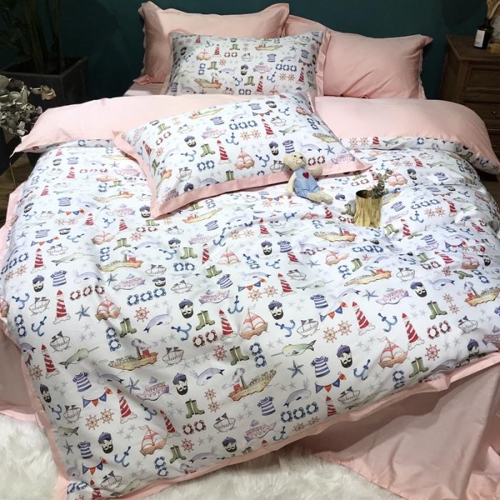 91家纺网 家纺一手货源 找家纺 太古汇 2020新款60支数码印花四件套 贝亚特-白