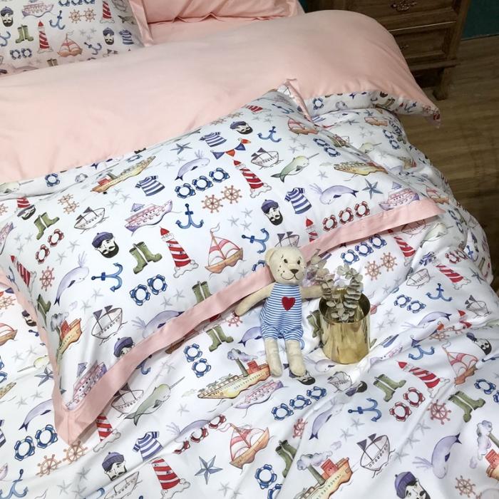 91家纺网 家纺一手货源 找家纺 太古汇 2020新款60支数码印花四件套 贝亚特-白