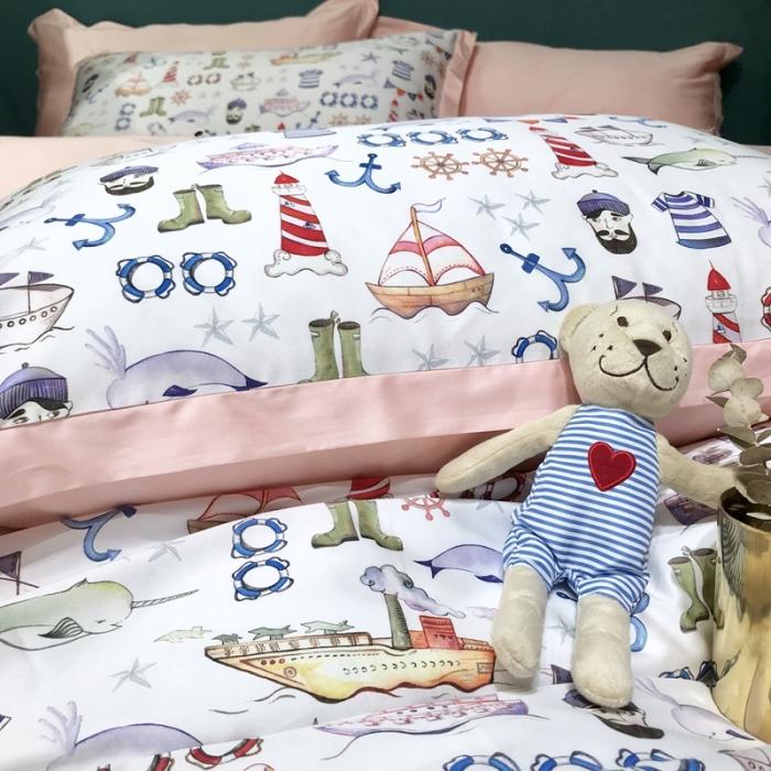 91家纺网 家纺一手货源 找家纺 太古汇 2020新款60支数码印花四件套 贝亚特-白