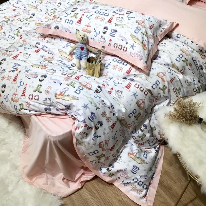 91家纺网 家纺一手货源 找家纺 太古汇 2020新款60支数码印花四件套 贝亚特-白