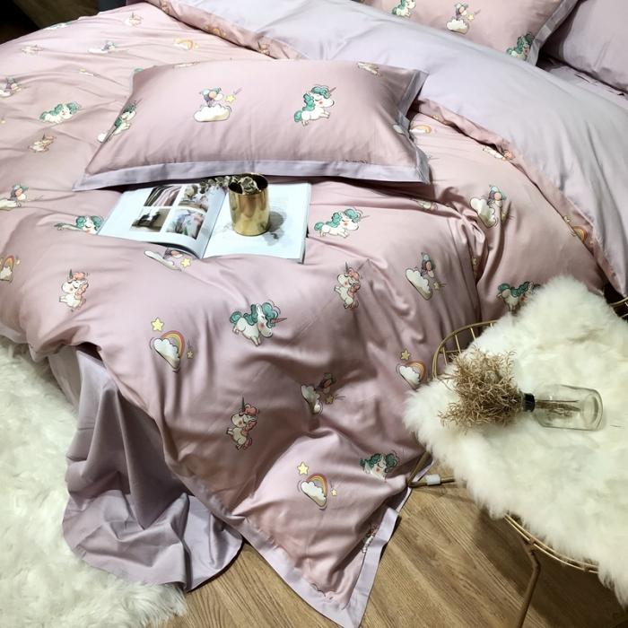 91家纺网 家纺一手货源 找家纺 太古汇 2020新款60支数码印花四件套 碧琦-粉