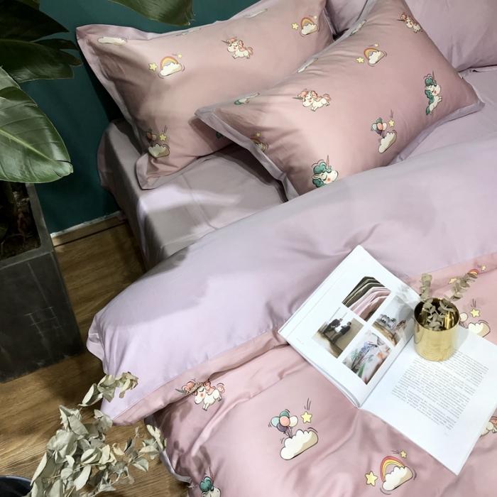 91家纺网 家纺一手货源 找家纺 太古汇 2020新款60支数码印花四件套 碧琦-粉