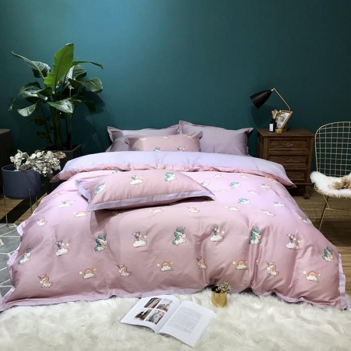 91家纺网 家纺一手货源 找家纺 太古汇 2020新款60支数码印花四件套 碧琦-粉