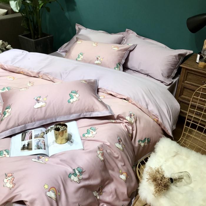 91家纺网 家纺一手货源 找家纺 太古汇 2020新款60支数码印花四件套 碧琦-粉