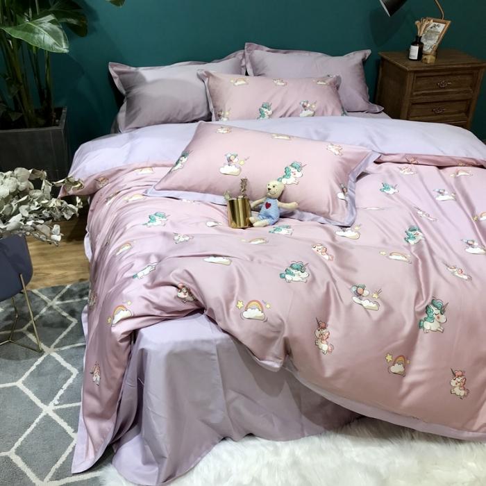 91家纺网 家纺一手货源 找家纺 太古汇 2020新款60支数码印花四件套 碧琦-粉