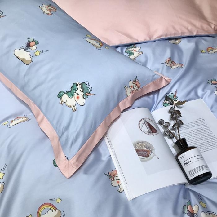 91家纺网 家纺一手货源 找家纺 太古汇 2020新款60支数码印花四件套 碧琦-蓝