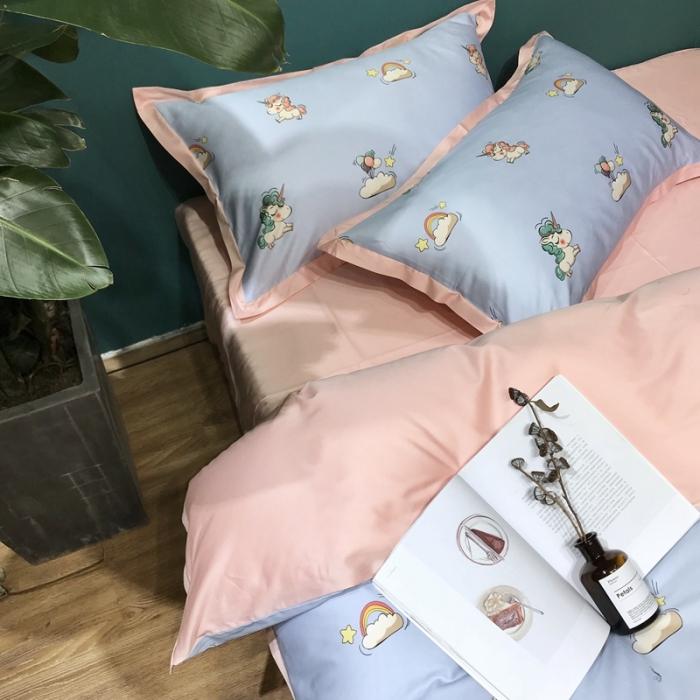 91家纺网 家纺一手货源 找家纺 太古汇 2020新款60支数码印花四件套 碧琦-蓝