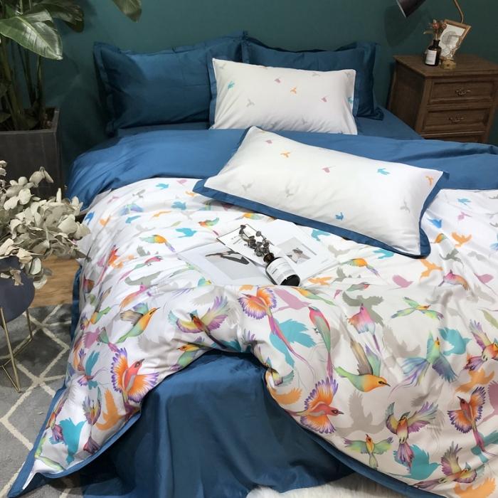 91家纺网 家纺一手货源 找家纺 太古汇 2020新款60支数码印花四件套 布伦达-白