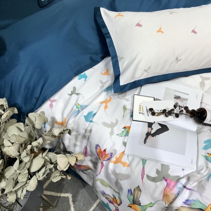 91家纺网 家纺一手货源 找家纺 太古汇 2020新款60支数码印花四件套 布伦达-白