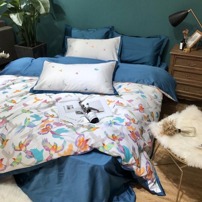 91家纺网 家纺一手货源 找家纺 太古汇 2020新款60支数码印花四件套 布伦达-白