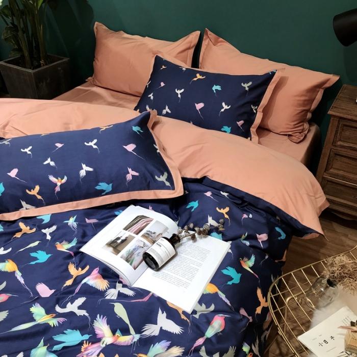 91家纺网 家纺一手货源 找家纺 太古汇 2020新款60支数码印花四件套 布伦达-蓝