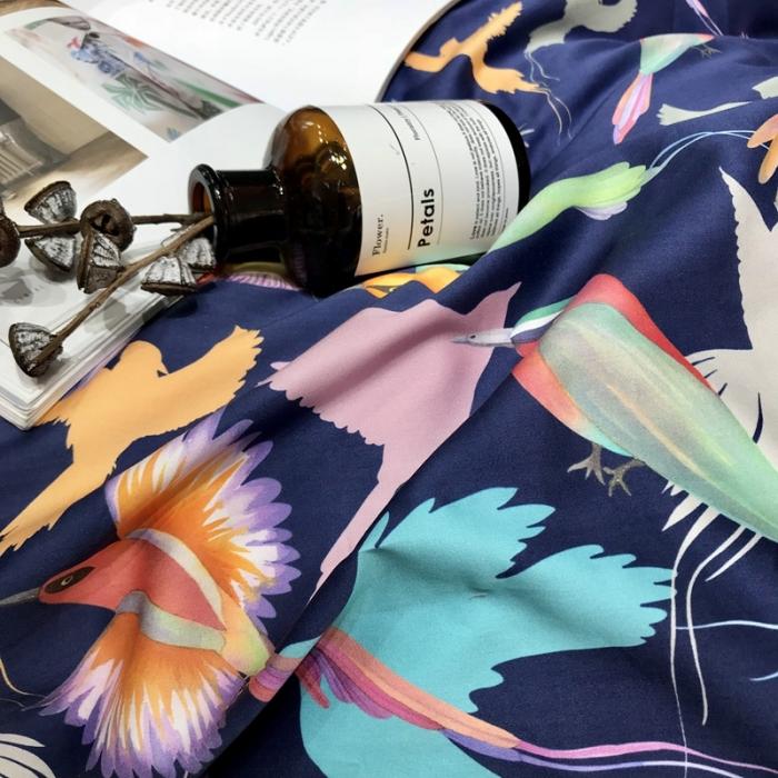 91家纺网 家纺一手货源 找家纺 太古汇 2020新款60支数码印花四件套 布伦达-蓝