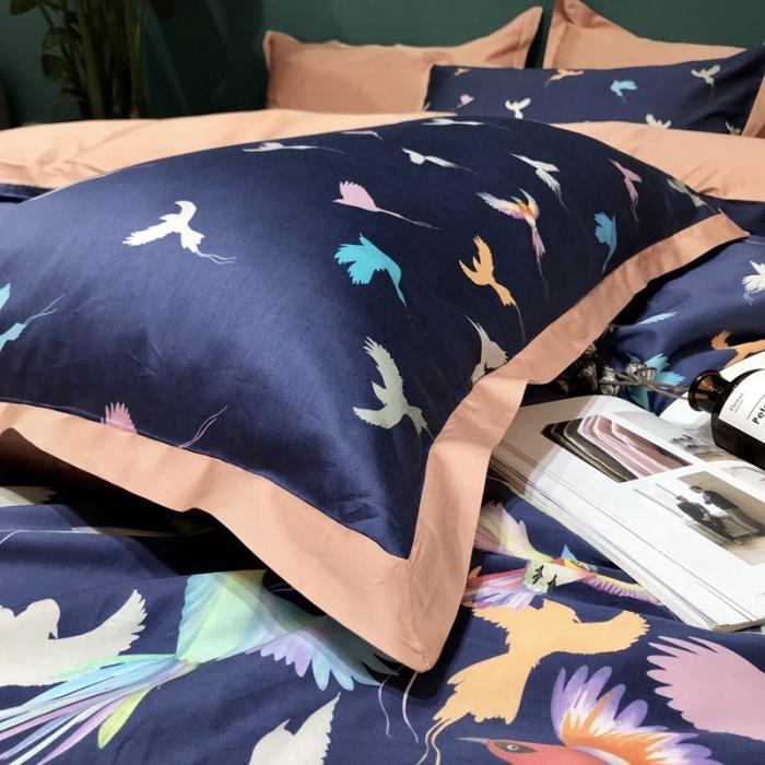 91家纺网 家纺一手货源 找家纺 太古汇 2020新款60支数码印花四件套 布伦达-蓝