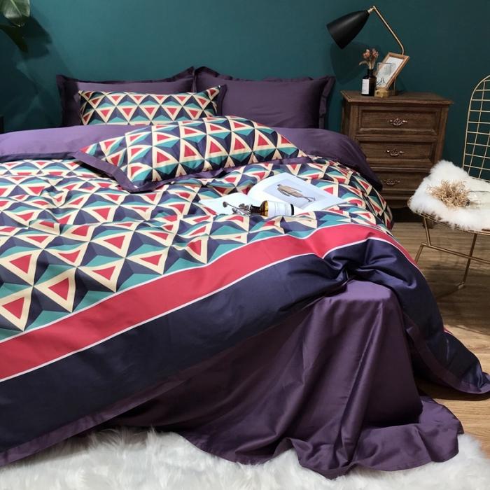 91家纺网 家纺一手货源 找家纺 太古汇 2020新款60支数码印花四件套 雷切尔