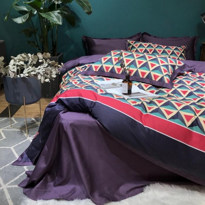 91家纺网 家纺一手货源 找家纺 太古汇 2020新款60支数码印花四件套 雷切尔