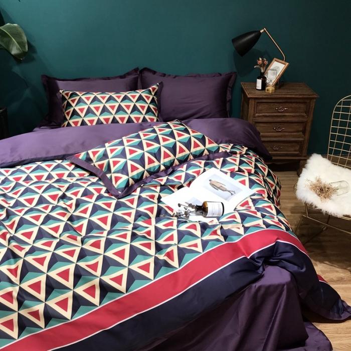 91家纺网 家纺一手货源 找家纺 太古汇 2020新款60支数码印花四件套 雷切尔