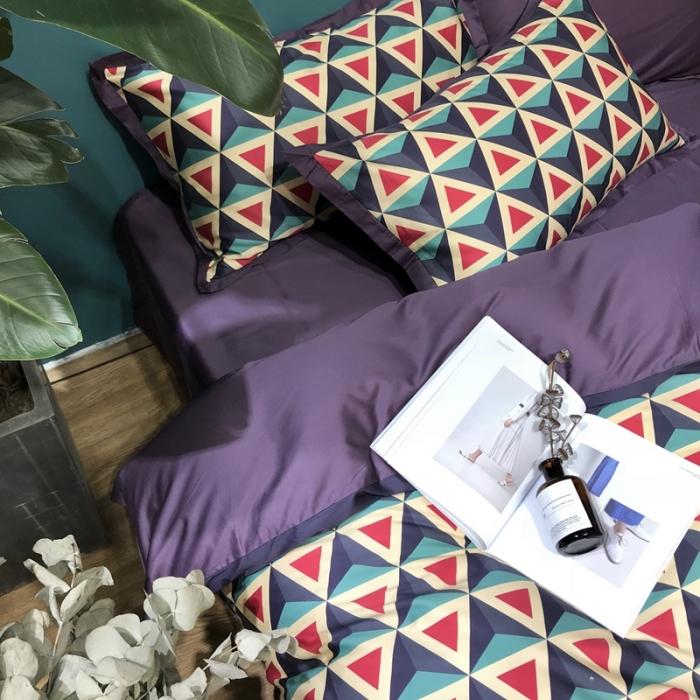 91家纺网 家纺一手货源 找家纺 太古汇 2020新款60支数码印花四件套 雷切尔