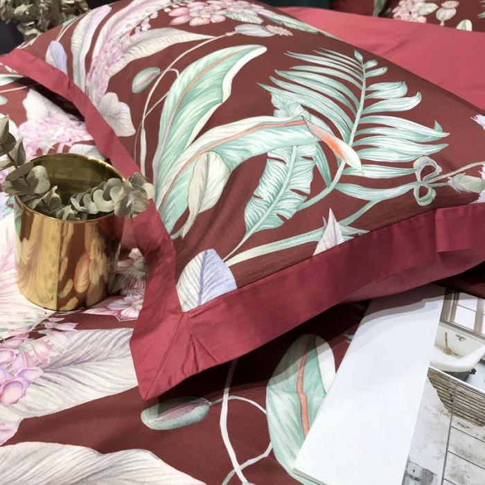 91家纺网 家纺一手货源 找家纺 太古汇 2020新款60支数码印花四件套 林恩-红