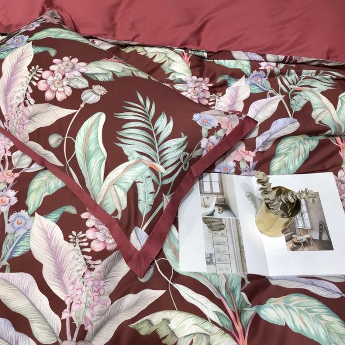 91家纺网 家纺一手货源 找家纺 太古汇 2020新款60支数码印花四件套 林恩-红