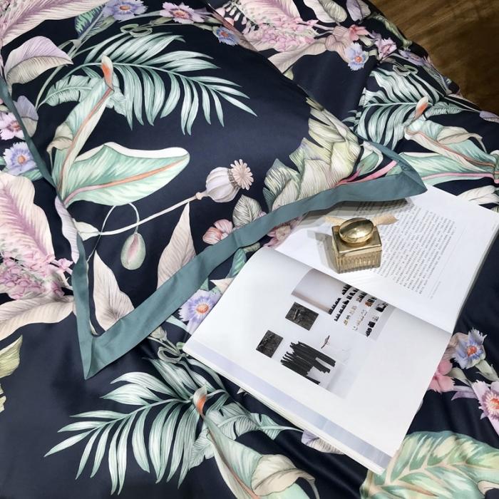 91家纺网 家纺一手货源 找家纺 太古汇 2020新款60支数码印花四件套 林恩-蓝