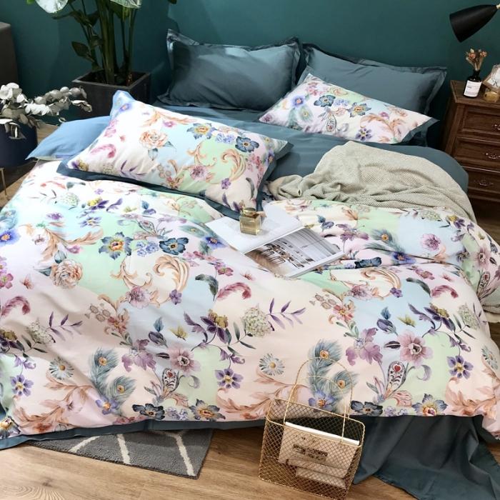 91家纺网 家纺一手货源 找家纺 太古汇 2020新款60支数码印花四件套 桑迪