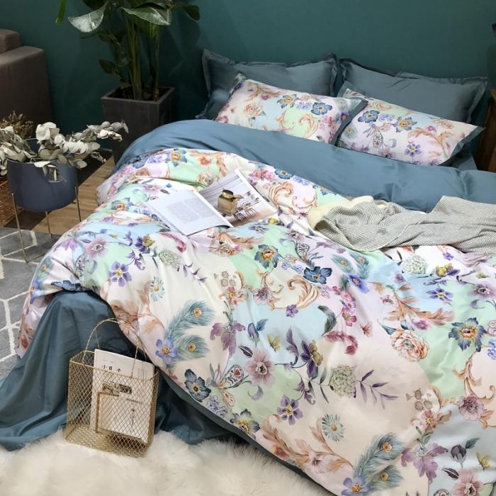 91家纺网 家纺一手货源 找家纺 太古汇 2020新款60支数码印花四件套 桑迪